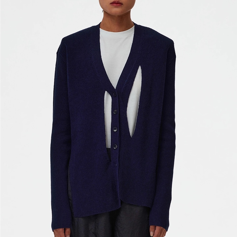 Tibi lana cutout ribbed cardigan size S